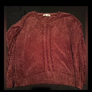 Pink Rose Burgundy Sweater